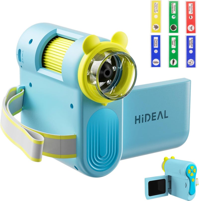 Hideal HP60 IPS Microscope for Kids: [Auto On & Off] [3-in-1] 2" Portable Handheld Microscope Miniscope, Pocket Mini Scope Educational Science Kit, Christmas Birthday Gifts for Kids, PC View, Blue - Image 1